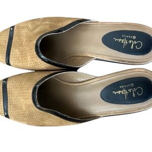 Cole Haan Women‎ Tan Suede Perforated Slip On Mules Shoes 8